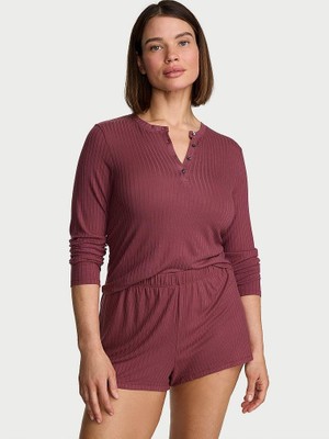 Victoria's Secret Textured Modal Long-Sleeve Short Pajama Set