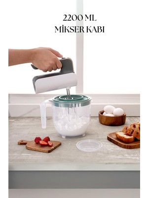 Skygo 2200 Ml Mikser Kabı Yeşil & Ölçü Kabı & Saklama Kabı-DNY0027