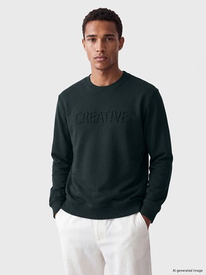 Lc Waikiki Yeni Sezon Antrasit Bisiklet Yaka Kalın Erkek Sweatshirt