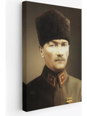 Cepahir Atatürk Portre Tablosu Mustafa Kemal Atatürk Dikdörtgen Dekoratif Kanvas Tablo-Ck-61