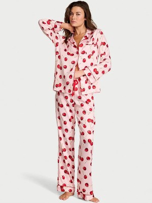 Victoria's Secret Shiny Satin Long Pajama Set