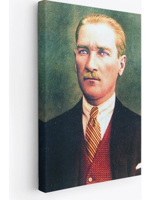 Cepahir Atatürk Portre Tablosu Mustafa Kemal Atatürk Dikdörtgen Dekoratif Kanvas Tablo-Cs-69