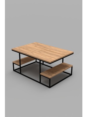 Bezos Professional Deluxe Raflı Orta Sehpa Çam 90X60