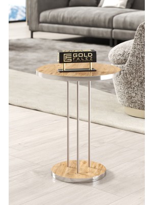 Bezos Professional Gümüş Terra Sehpa Seti Ceviz 4'lü