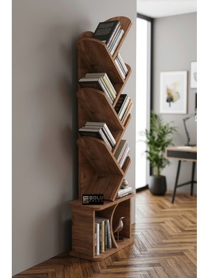 Bezos Professional Yaprak Kitaplık Suntalam Kahverengi 45X132