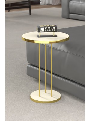 Bezos Professional Gold Terra Sehpa Seti Krem Bej 4'lü