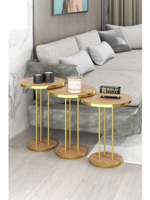 Bezos Professional Gold Terra Sehpa Seti Ceviz 4'lü