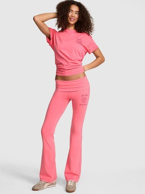 Victoria's Secret All-Day Fold-Over Waist Cotton Flare Leggings