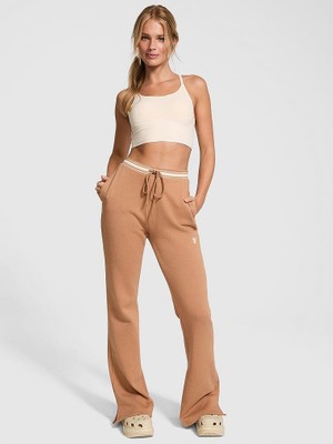 Victoria's Secret Ivy Fleece Slit Wide-Leg Sweatpants