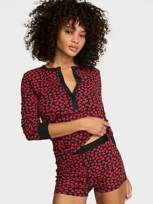 Victoria's Secret Henley Thermal Shorts Pajama Set