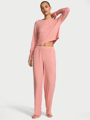 Victoria's Secret Modal Wide Ribbed Long Pajama Set