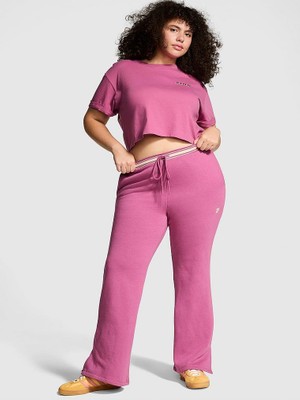 Victoria's Secret Ivy Fleece Slit Wide-Leg Sweatpants