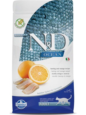 N&d Kuru Kedi Maması, Ringa Balığı ve Portakallı, Yetişkin, 1.5 kg