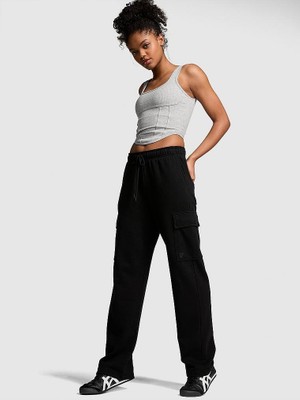 Victoria's Secret Ivy Fleece Straight-Leg Cargo Sweatpants