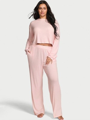 Victoria's Secret Modal Wide Ribbed Long Pajama Set