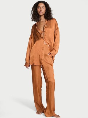 Victoria's Secret Sheer Satin Long Pajama Set