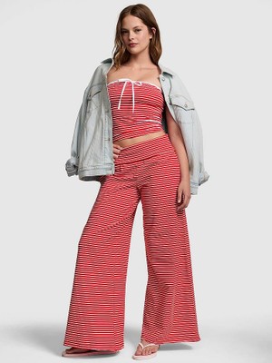 Victoria's Secret All-Day Cotton Foldover Waist Wide-Leg Pants