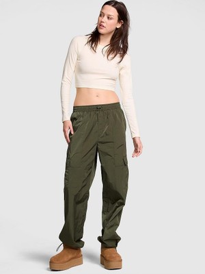 Victoria's Secret Parachute Satin Cargo Pants