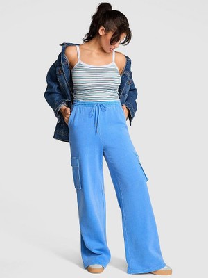 Victoria's Secret Ivy Fleece Wide-Leg Cargo Sweatpants