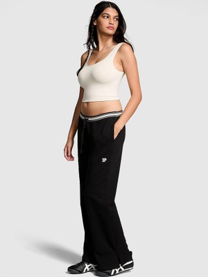 Victoria's Secret Ivy Fleece Slit Wide-Leg Sweatpants