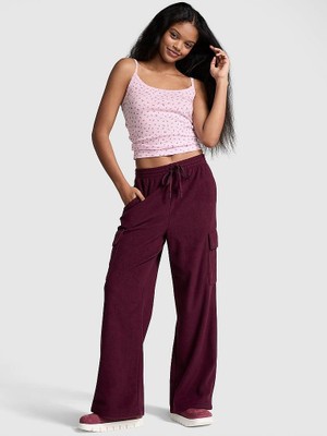 Victoria's Secret Pınk Micro Fleece Wide-Leg Cargo Pants