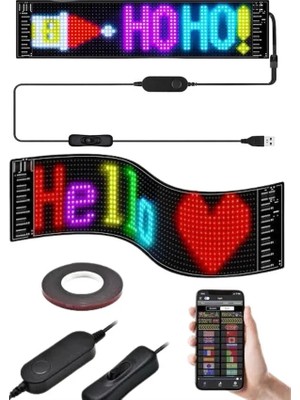 Givoria Matrix LED Cama Yapışan Telefon Kontrollü Panel Dijital Ekran Kumandalı GLX94FMH
