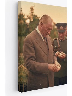Cepahir Atatürk Portre Tablosu Mustafa Kemal Atatürk Dikdörtgen Dekoratif Kanvas TABLO-FN-137