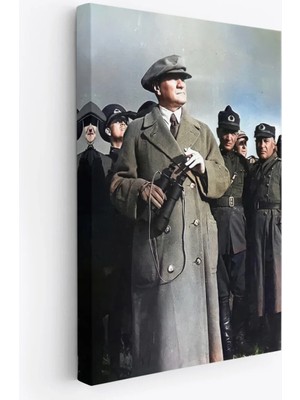 Cepahir Atatürk Portre Tablosu Mustafa Kemal Atatürk Dikdörtgen Dekoratif Kanvas TABLO-FG-131