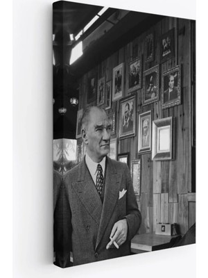 Cepahir Atatürk Portre Tablosu Mustafa Kemal Atatürk Dikdörtgen Dekoratif Kanvas TABLO-FK-135