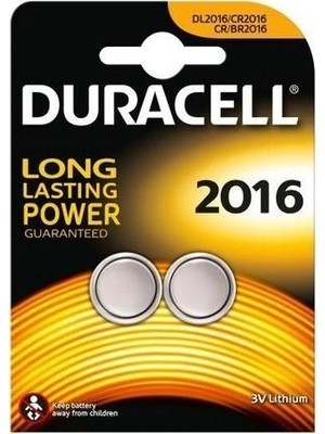 Zenviaa Mey Ithalat® Duracell Cr 2016 Lityum Pil 3 Volt 2 Li Paket ZNV20296545