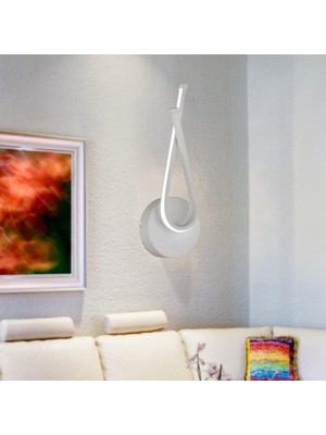 Pedra Beyaz 20 Watt Duvar Lambası Modern Tasarım Salon LED Aplik