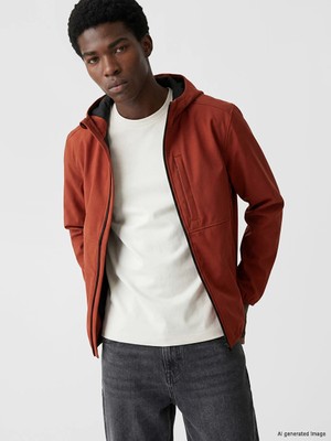 Lc Waikiki Yeni Sezon Turuncu Regular Fit Kapüşonlu Erkek Ceket