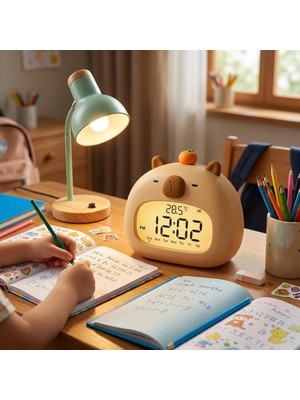 Margo Toys Capybara Dijital Masa Saati Termometreli ve Gün Göstergeli