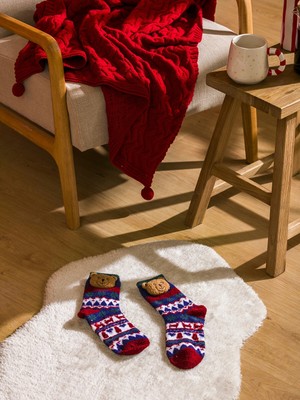 Lc Waikiki Yeni Sezon Ayı Teddy Nakışlı Kadın Ev Çorabı