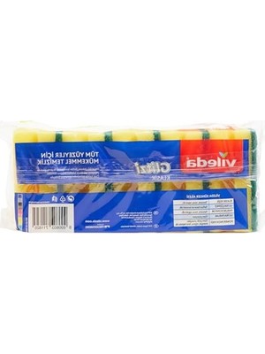 Ekonomik Paket Bulaşık Süngeri, 5'li Set, Tırnak Koruyucu Özellikli