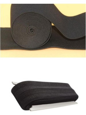 Efnaz Style Siyah - 1.5cm Paça Lastik Yassı Geniş 10MT.