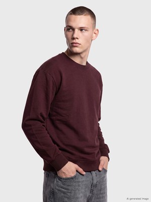 Lc Waikiki Yeni Sezon Bordo Bisiklet Yaka Erkek Kalın Sweatshirt