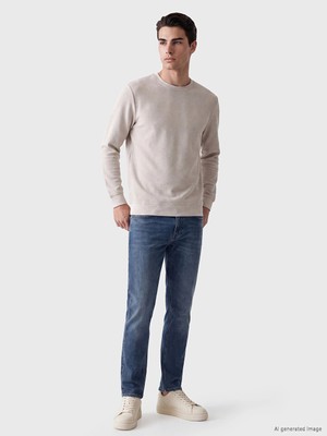 Lc Waikiki Yeni Sezon Gri Bisiklet Yaka Erkek Sweatshirt