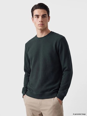 Lc Waikiki Yeni Sezon Yeşil Bisiklet Yaka Erkek Sweatshirt