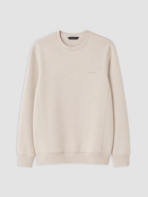 Lc Waikiki Yeni Sezon Bej Bisiklet Yaka Erkek Sweatshirt