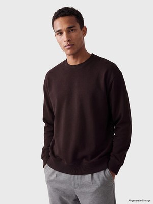 Lc Waikiki Yeni Sezon Kahverengi Bisiklet Yaka Erkek Sweatshirt