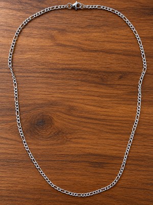 Aida Jewelss Paslanmaz Kararmaz Çelik Figaro Kolye Çelik Zincir 2 mm