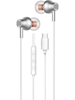 Merfi Store Type C Kulaklık, Type C Çıkışı Olan Tüm Modelleri Destekler Model Seçmez Bass Tiz Hd Ses Kalitesi Tpc-02 (Beyaz)
