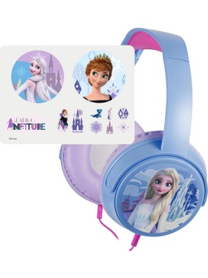 Merfi Store Kablolu Kulaklık Disney Frozen Karlar Ülkesi Anna Elsa Çocuk Kulaklığı Lisanslı DY-6513-FR2 11 Adet Sticker Ile Birlikte