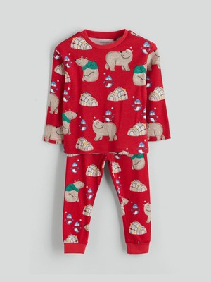 Lc Waikiki Yeni Sezon Kırmızı Bisiklet Yaka Erkek Bebek Pijama Takımı
