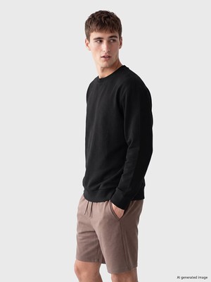 Lc Waikiki Yeni Sezon Siyah Bisiklet Yaka Erkek Sweatshirt