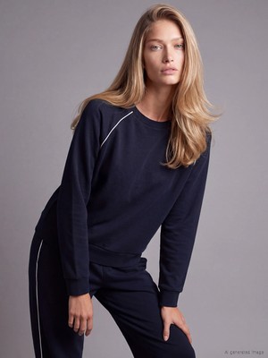 Lc Waikiki Yeni Sezon Lacivert Bisiklet Yaka Kadın Sweatshirt