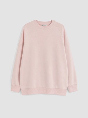 Lc Waikiki Yeni Sezon Pembe Bisiklet Yaka Kadın Sweatshirt Tunik