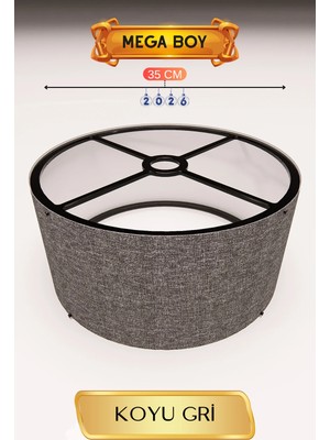 Hace Bazaar Koyu Gri Lambader Başlığı 35 cm Mega Boy -Hcb