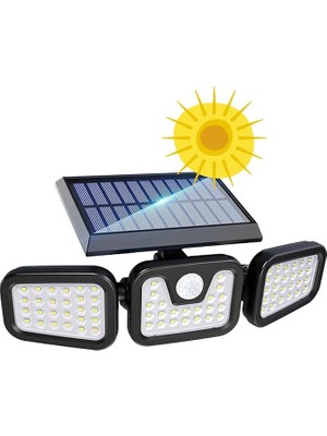 Güneş Enerjili Hareket Sensörlü 3 Taraflı LED AYDINLATMA/GT-SL07